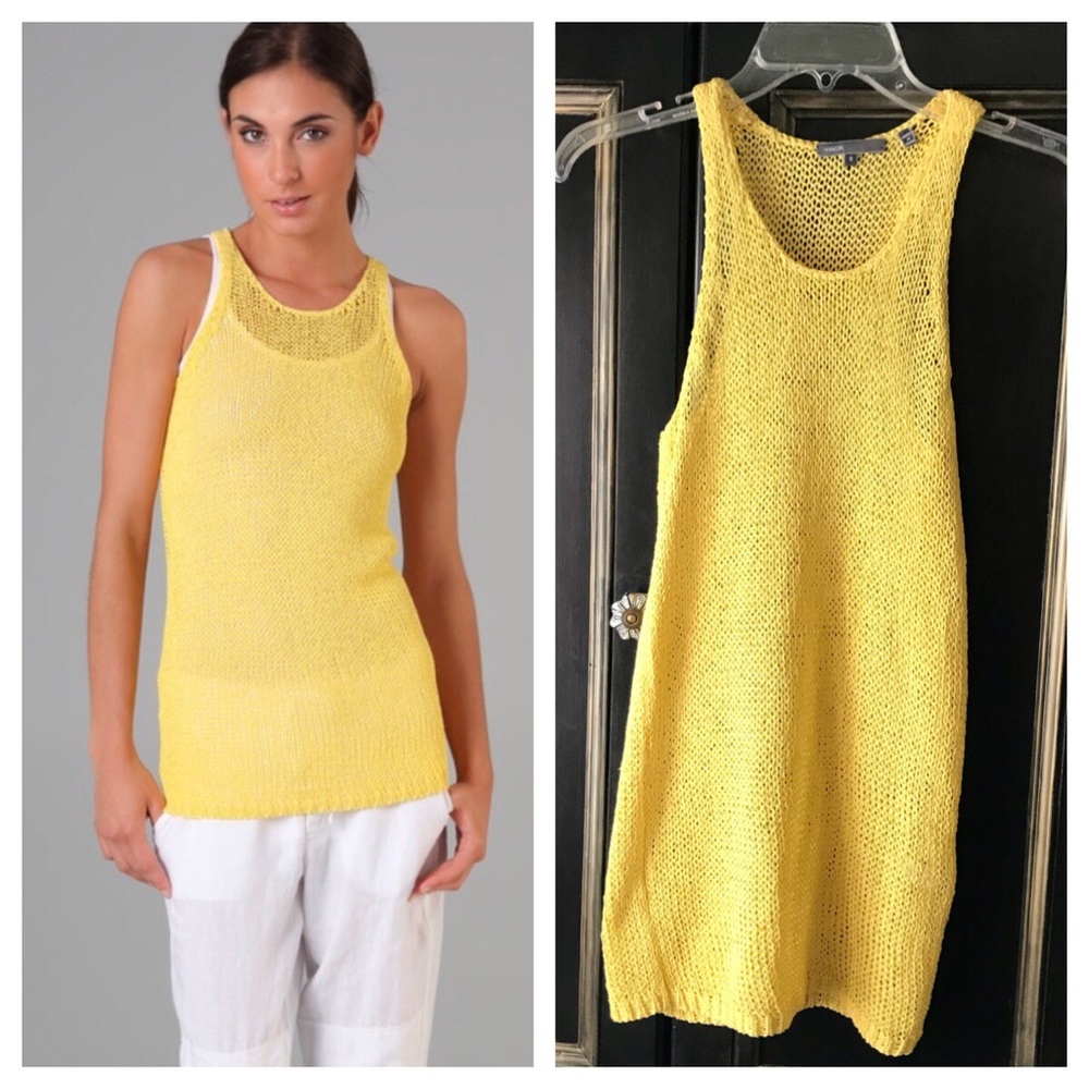 Vince yellow knit tank top - fun top